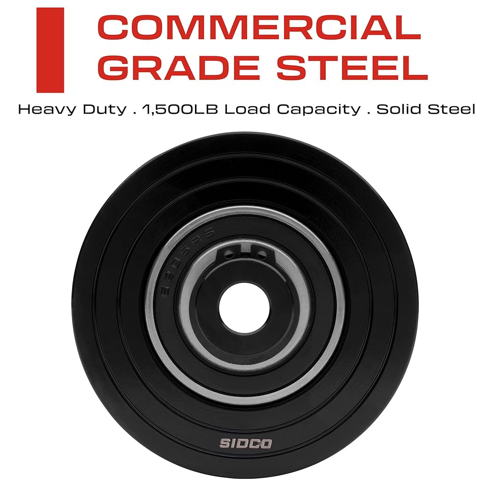 Sidco Supply 3.5 Inch V-Groove Wheel - Solid Steel - Sliding